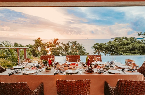 Private dining overviewing the ocean