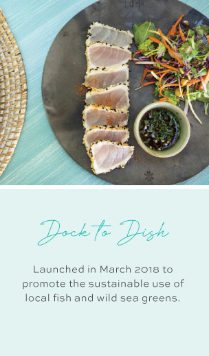 Seafood Dock to Dish Launched in March 2018 to promote the sustainable use of local fish and wild sea greens