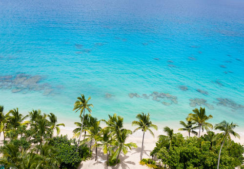 The beach at Kokomo Private Island.