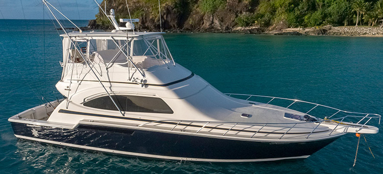 Fishing boat 'Katoa' out on the water off the coast of Kokomo Private Island Fiji