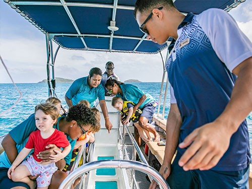 Glassbottom Boat at Kokomo Private Island Fiji