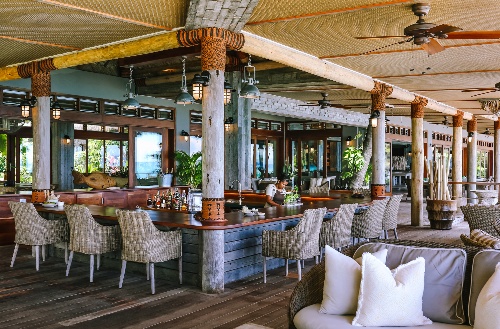 Inside view of the beach bar