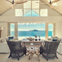 The living area of a luxury villa at Kokomo Private Island Fiji