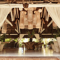 The spacious entranceway to the Yaukuve Spa Sanctuary at Kokomo Private Island Fiji