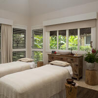 A treatment room at the Yaukuve Spa Sanctuary at Kokomo Private Island Fiji