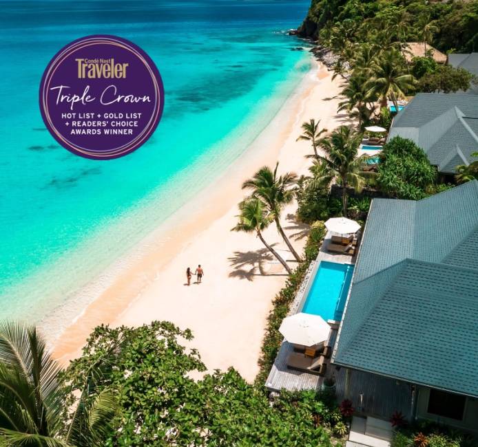 Kokomo Private Island Fiji Receives Inaugural Conde Nast Traveler Triple Crown
